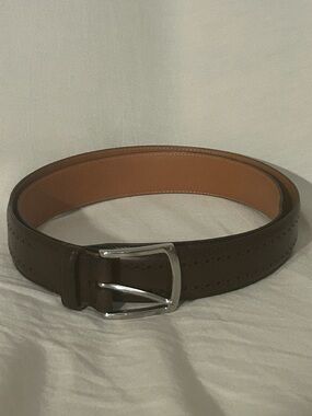 Mens ALLEN EDMONDS Manistee Brown Leather Belt Sz 42
